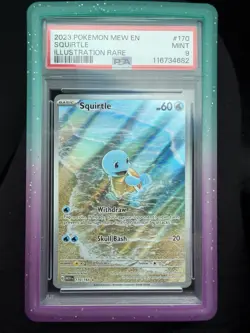 2023 POKEMON MEW EN-151 ILLUSTRATION RARE #170 SQUIRTLE PSA 9 - Image 1