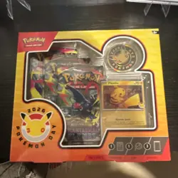 Pokemon TCG 2026 Pokemon Day Sealed Box Pikachu Promo Pin Coin Booster Packs - Image 1