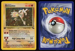 Hitmonlee 7/62 Rare Fossil Holo 1st Edition Pokemon - Image 3