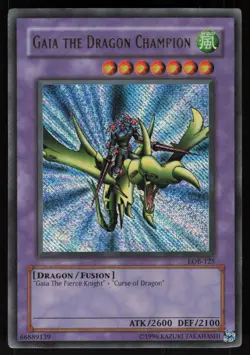 Gaia the Dragon Champion LOB-125 Double Error Reverse FOIL Ultra Yugioh - Image 1