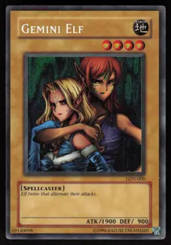Gemini Elf LON-000 Secret Rare Reverse Foil Error Yu-Gi-Oh - Image 1