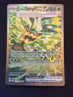 Pokemon TCG Teal Mask Ogerpon EX Holo Card 211/167 Twilight Masquerade - Image 1