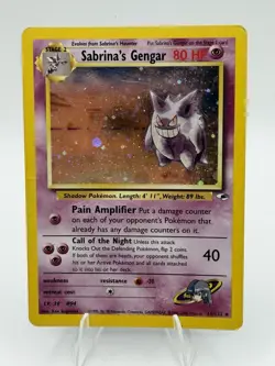 Pokemon Sabrina's Gengar 80 HP Holo Rare Card Gym Challenge 14/132 English - Image 1