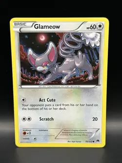 Glameow 93/122 (Reverse Holo & Regular) - Pokemon BREAKpoint Cards - LP - Image 2