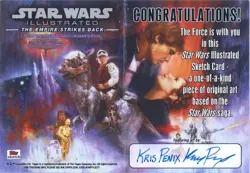 Star Wars 2015 Illustrated 1/1 Kris Penix Chewbacca [Sketch Card] - Image 2