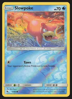 Hidden Fates Slowpoke #12/68 Reverse Holo Pokemon Card - Image 1