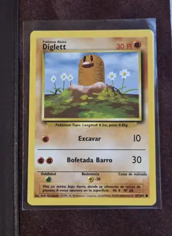 Diglett 47/102 Base Set - Common Pokemon Card - NM/Mint - Spanish ESP - Image 3