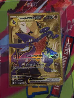 Pokemon TCG Destined Rivals Cynthia's Garchomp EX 241/182 Secret Rare Card - Image 1