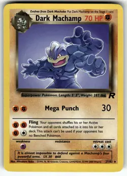 Dark Machamp (27) 27/82 Team Rocket LP Pokemon Card TCG NON HOLO - Image 1