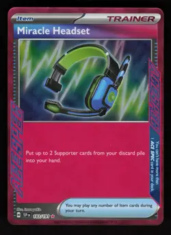 2024 Pokemon Surging Spark MIRACLE HEADSET - ACE SPEC Rare Trainer Card #183/191 - Image 1