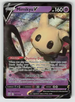 2021 Pokemon SWSH Battle Styles - MIMIKYU V - Holo Rare Card #62/163 - Image 1