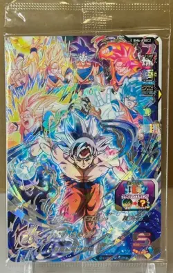 [4) Bandai Super Dragon Ball Heroes cards BM6-ASEC2 Son Goku all form SEALED - Image 2