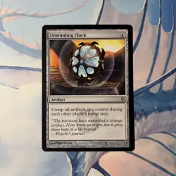 1 x Unwinding Clock - New Phyrexia - Moderate Play - MTG LP - Image 1