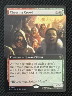 Cheering Crowd (Extended Art Foil) Rare MTG Spider-Man NM - Image 1