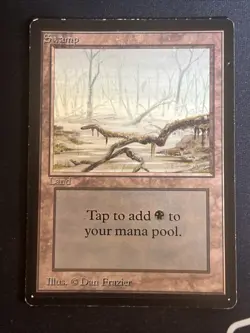 1x Swamp (A) Limited Edition - Beta Old School MP MTG Magic the Gathering x1 MKE - Image 3