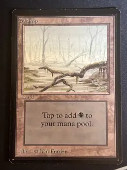 1x Swamp (A) Limited Edition - Beta Old School MP MTG Magic the Gathering x1 MKE - Image 5