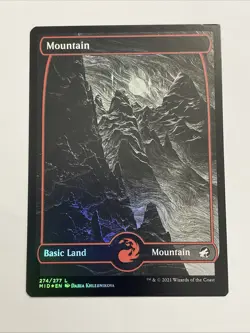 MISPRINT FOIL MOUNTAIN - One Square Corner - MTG Magic the Gathering - Image 1