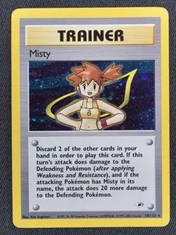 Pokemon TCG Misty Trainer Holo Rare Gym Heroes Card 18/132 Vintage WOTC MP - Image 1