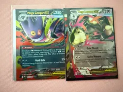 Pokemon Miscut Mega Gengar EX & Mega Lopunny EX Holo Phantasmal Flames Card Lot - Image 1