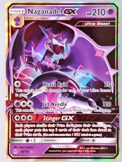 Naganadel GX 56/131 Sun & Moon Forbidden Light Ultra Rare Pokemon Card (NM) - Image 1