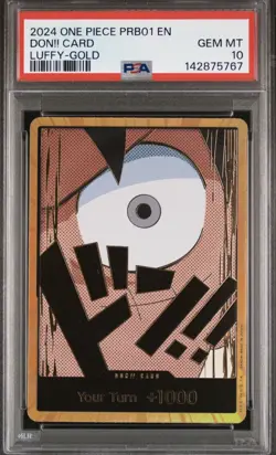 One Piece Monkey D Luffy Gold Don!! Card English PRB-01 PSA 10🔥 - Image 1