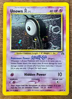 Unown [A] 14/75 Neo Discovery Holo Pokemon Card LP - Image 1
