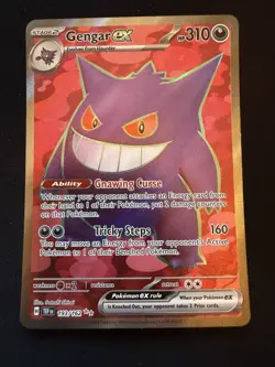 Pokemon Gengar EX TCG Full Art Ultra Rare Holo Card Temporal Forces 193/162 - Image 1