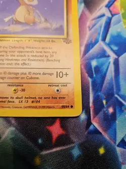 Cubone Pokemon 1st Edition Jungle Vintage Card HP - Image 5