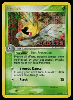 Pokemon Card - Ninjask Deoxys 13/107 Rare Reverse Holo Stamped - Image 1