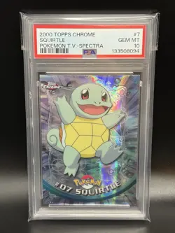 SQUIRTLE Pokemon Card - 2000 Topps Chrome - #7 - Pokemon T.V. Spectra - PSA 10 - Image 1