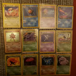 pokemon 12 card lot damaged-LP fossil, jungle, rocket holo - Image 1