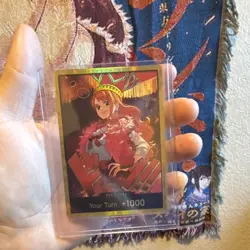 Bandai One Piece Card Game Nami Gold DON!! Card EB-03 Mint Condition - Image 1