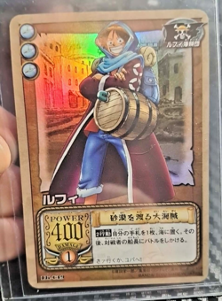One Piece Bandai 2002 card Game Luffy PROMO C19 HOLO FOIL RARE - Image 1