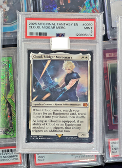 2025 MTG FINAL FANTASY FOIL #0010 CLOUD, MIDGAR MERCENARY PSA 9 - Image 1