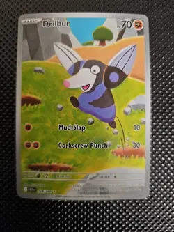 Pokemon Drilbur 124/086 Sv: Black Bolt Illustration Rare Holo Basic 70HP - Image 1