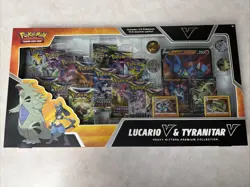Pokemon TCG Lucario V & Tyranitar V Collector's Box - 14 Packs SEALED - Image 1