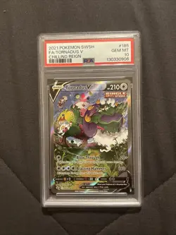 2021 POKEMON SWORD & SHIELD CHILLING REIGN #185 FULL ART/TORNADUS V PSA 10 - Image 1