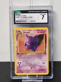 Pokemon TCG Gengar Fossil 1st Edition 20/62 Rare EX - CGC 7 - Image 1