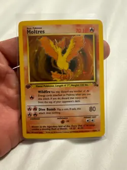 1999 Moltres 12/62 *1st Edition* Fossil Holo Rare - Vintage Pokemon TCG WoTC - Image 1