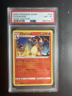 2020 Pokemon SWSH Charizard Vivid Voltage #025 Nm-mt PSA 8 - Image 1