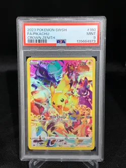 2023 Pokemon SWSH Crown Zenith Pikachu Full Art #160/159 PSA 9 - Image 1