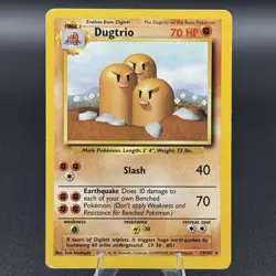 Dugtrio Pokemon TCG Base Set Unlimited 19/102 Non-Holo Rare - Image 1