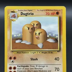 Dugtrio Pokemon TCG Base Set Unlimited 19/102 Non-Holo Rare - Image 2