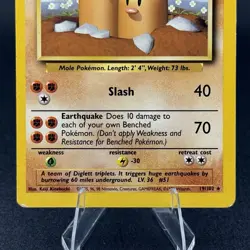 Dugtrio Pokemon TCG Base Set Unlimited 19/102 Non-Holo Rare - Image 3