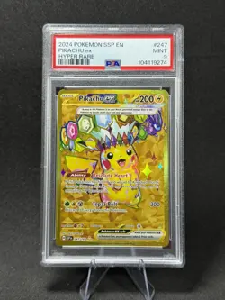 2024 Pokemon SV Surging Sparks Pikachu Ex #247/191 PSA 9 - Image 1