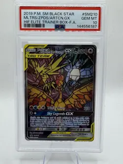 Pokemon TCG Moltres Zapdos Articuno GX SM210 Hidden Fate Promo PSA 10 - Image 1