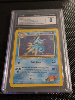Misty's Seadra #9 Holo Prerelease 2000 Gym Heroes Pokemon CGC 8 💦 - Image 1
