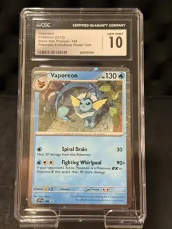 Vaporeon Pokemon (2025) Black Star Promos - 168 Prismatic Evolutions Poster Coll - Image 1