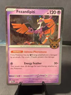 Pokemon TCG Fezandipiti Cosmos Holo Rare #096/167 Trick or Trade 2024 Stamped - Image 1