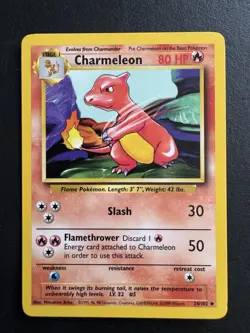 Charmeleon 024/102 Pokemon TCG Base Set Vintage Regular Non-Holo (Light Play) - Image 1